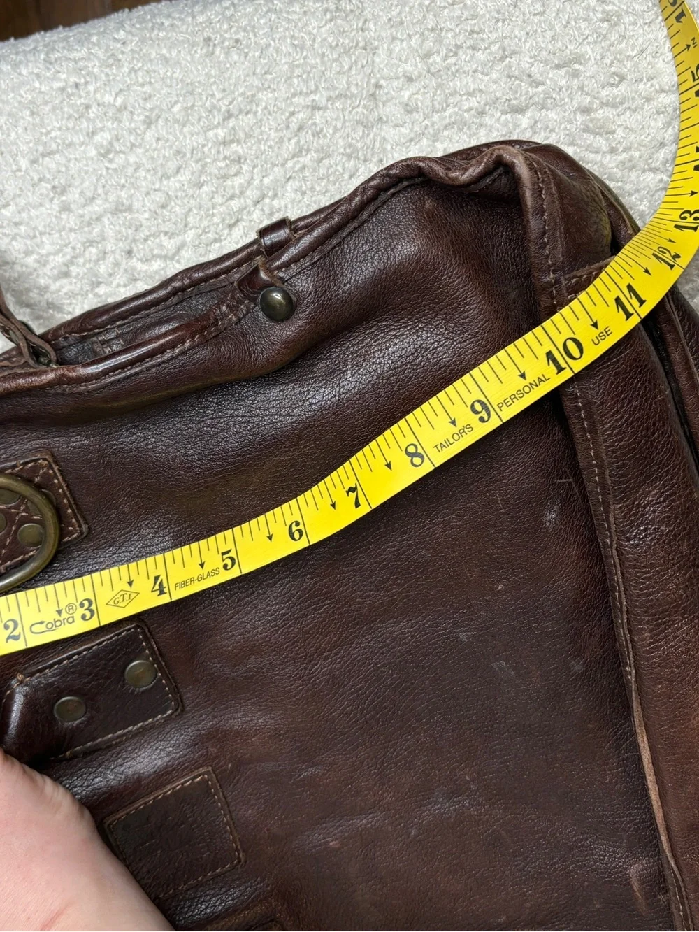 Will Leather Goods Vintage Leather Briefcase Messenger Bag Dark Brown